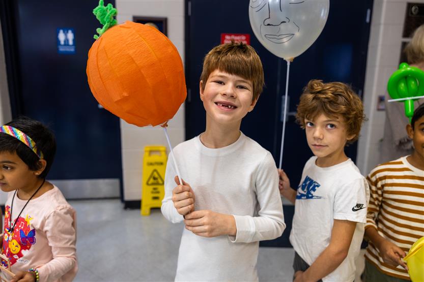 Students in a balloon parade